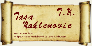 Tasa Maklenović vizit kartica